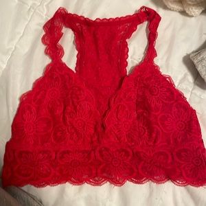 red lace bralette from aerie